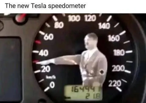 The new Tesla speedometer, Elon Musk Salute