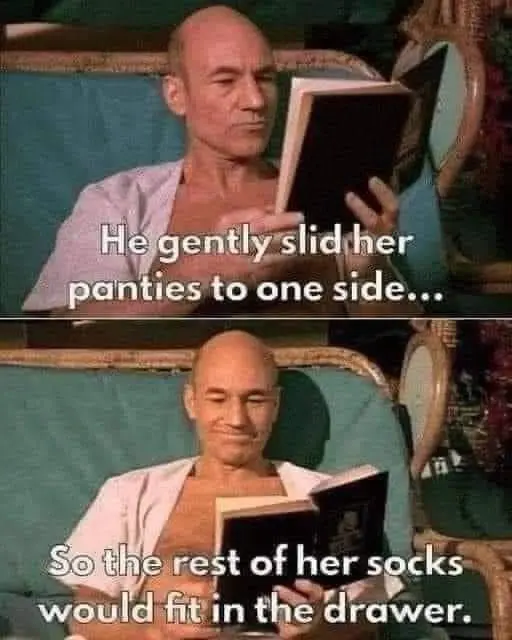 He gently slid her panties to one side ... so the rest of her socks would fit in the drawer