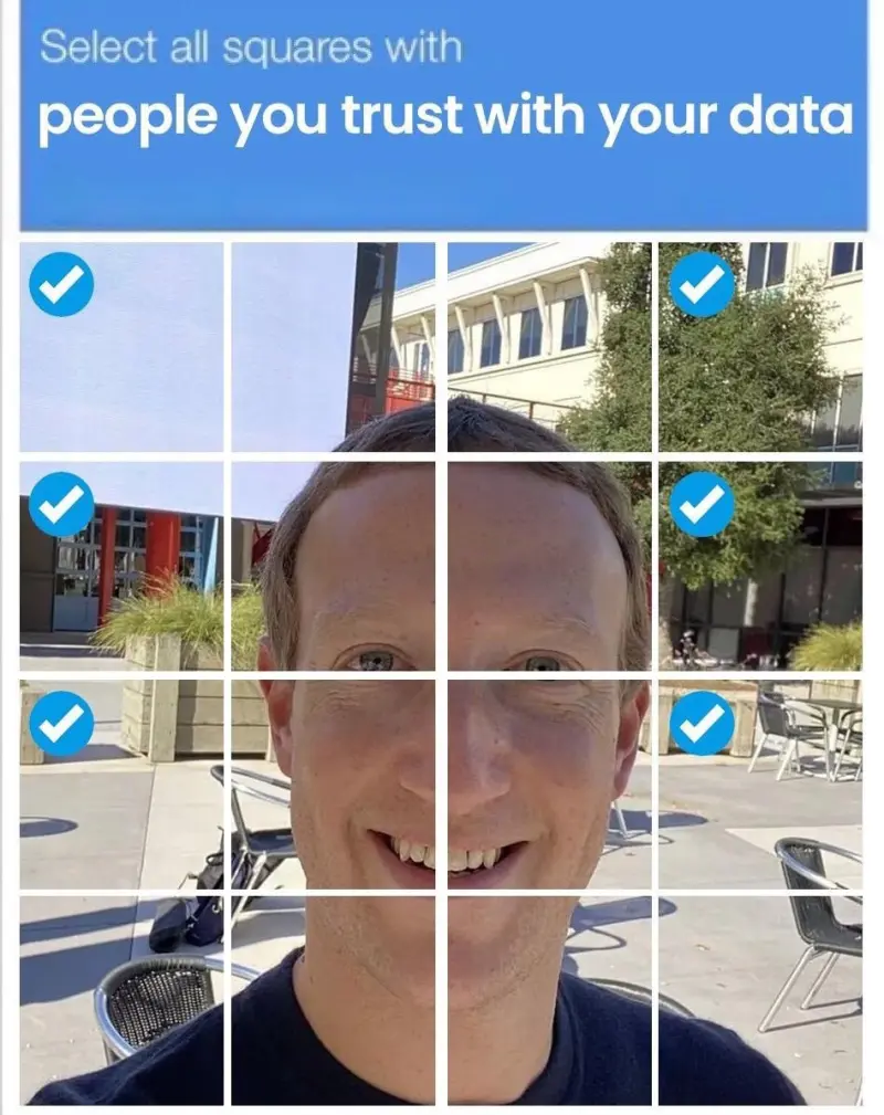 Select all squares with people you trust with your data