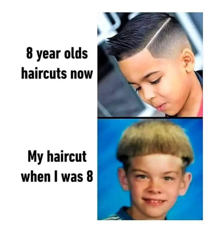 8 Year olds haircuts now vs My haircut when I was 8 