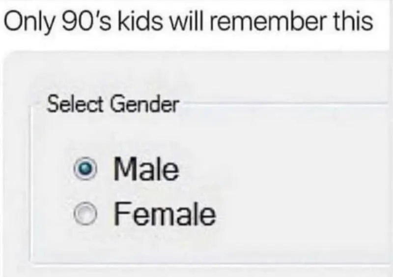 Select Gender: Male or Female