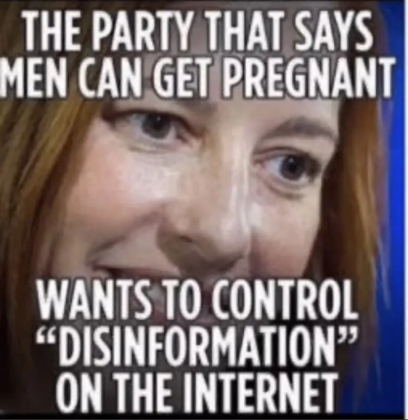 The party that says men can get pregnant wants to control "Disinformation" on the internet