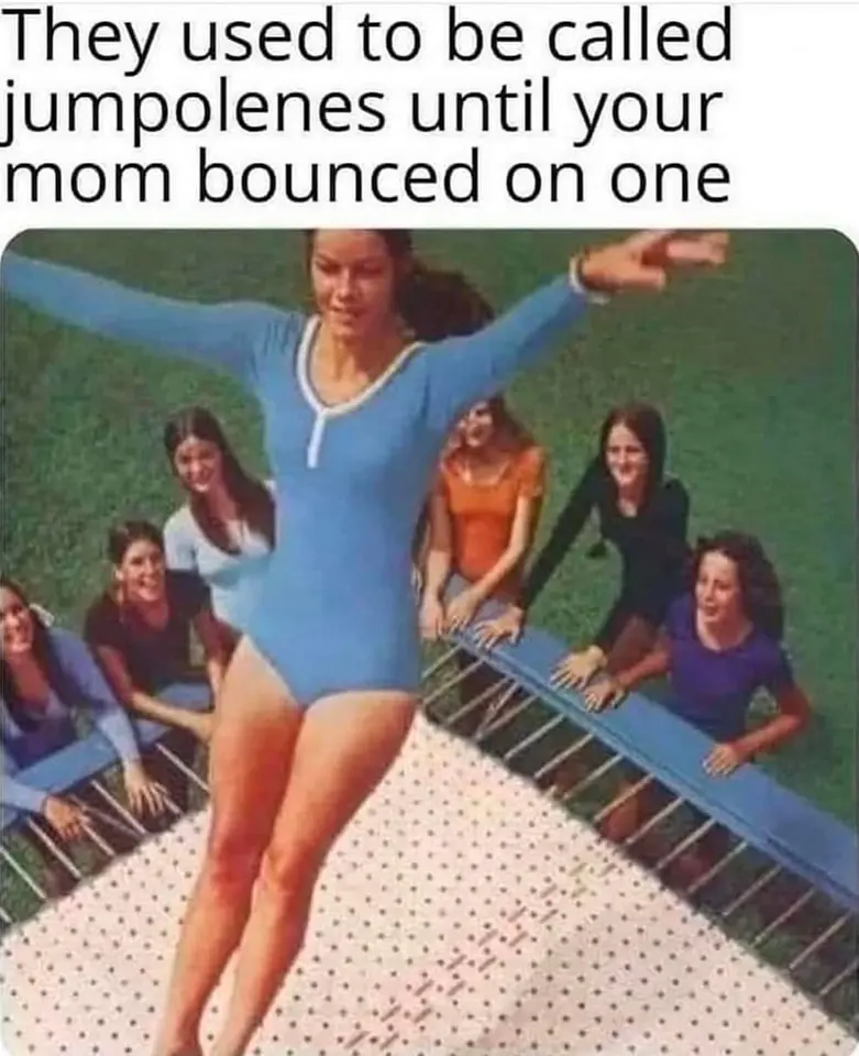 They used to be called Jumpolenes until your mom bounced on it